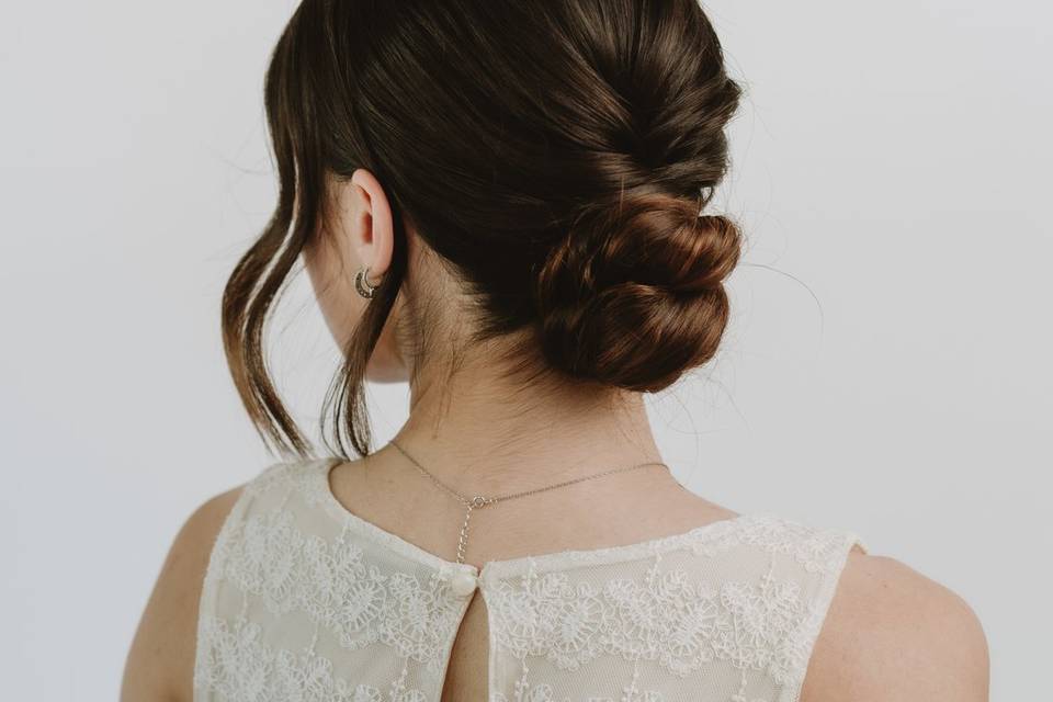 Messy low bun