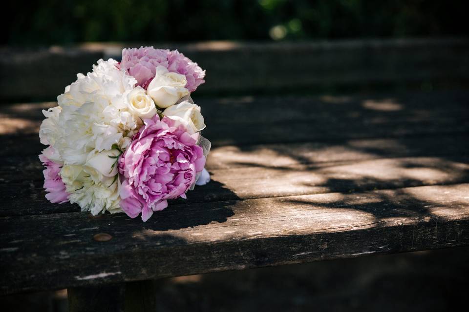 Bouquet rosa e crema