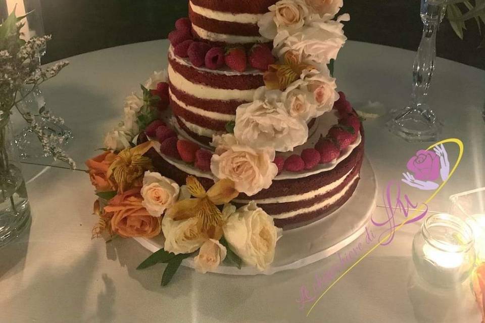 Red velvet wedding cake