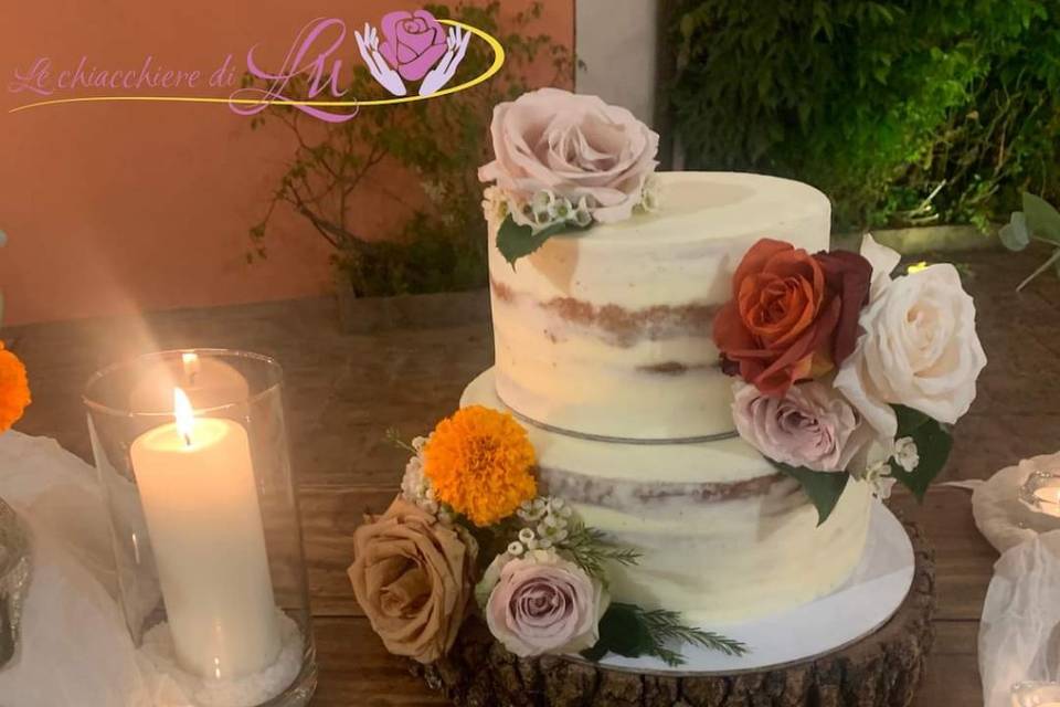 Boho chic wedding cake