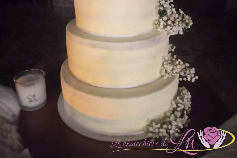 White wedding cake