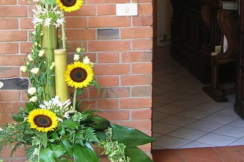 Decorazione ingresso girasoli