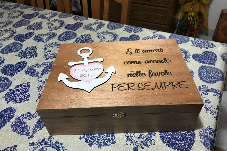 Scatola legno tea con dedica