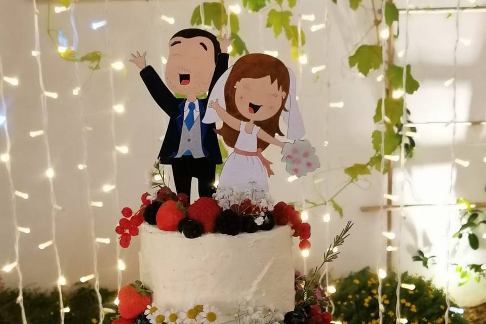 Cake topper caricatura sposi