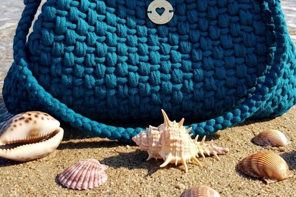 Maxi clutch blu mare