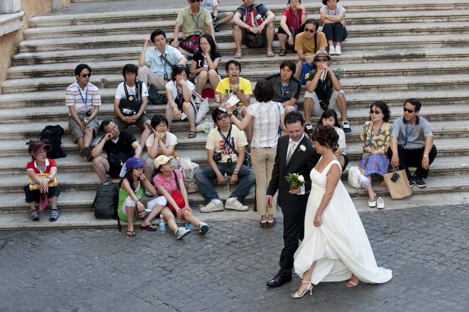 Passeggiata tra i turisti al Campidoglio