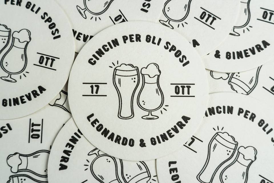 Sottobicchieri da birra sposi