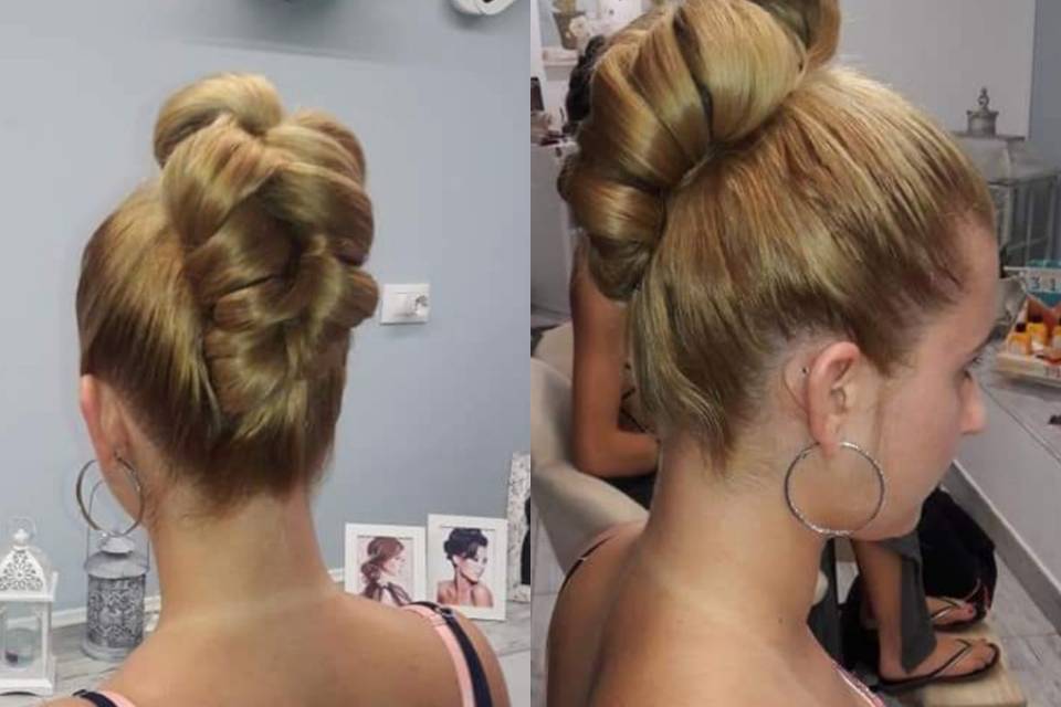 Chignon alto intrecciato