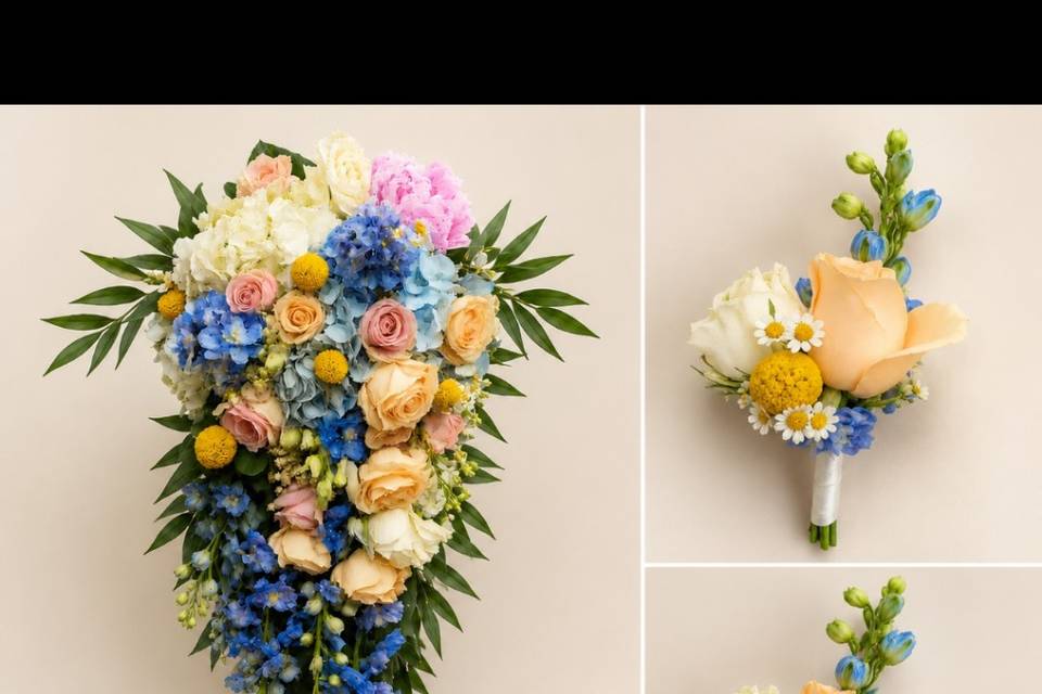 Bouquet pendente e occhiello d
