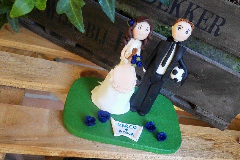 Cake topper cuoca e calciatore