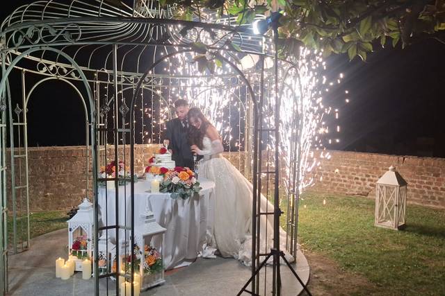 Taglio torta fontane luminose