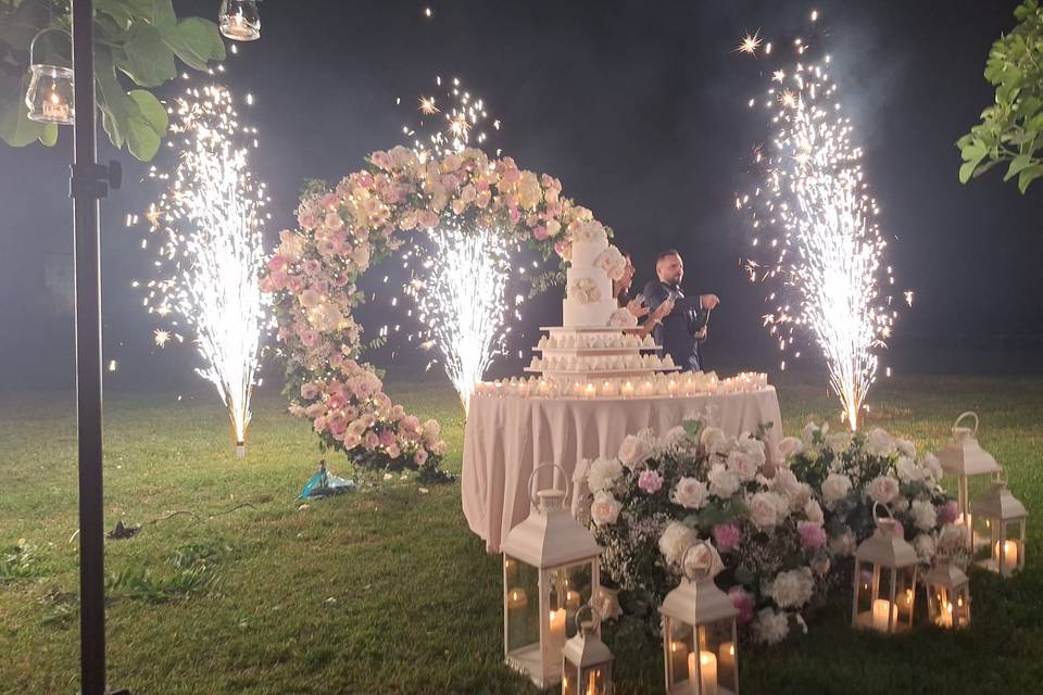 Taglio torta fontane Luminose
