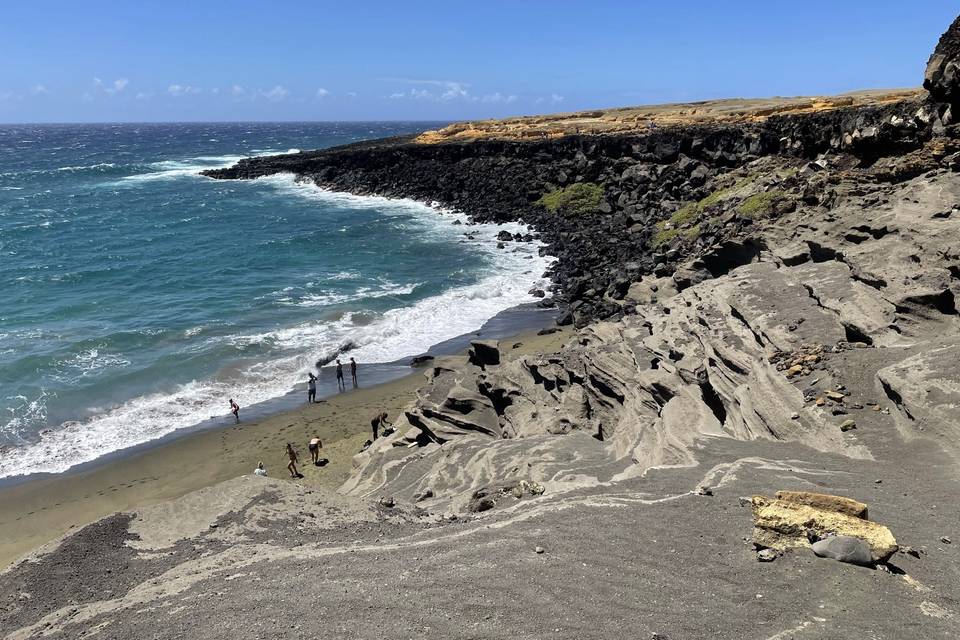 Green sand beach-big island