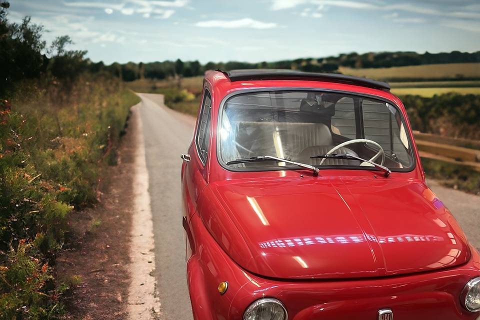 Fiat 500 Red anni70 cabriolet