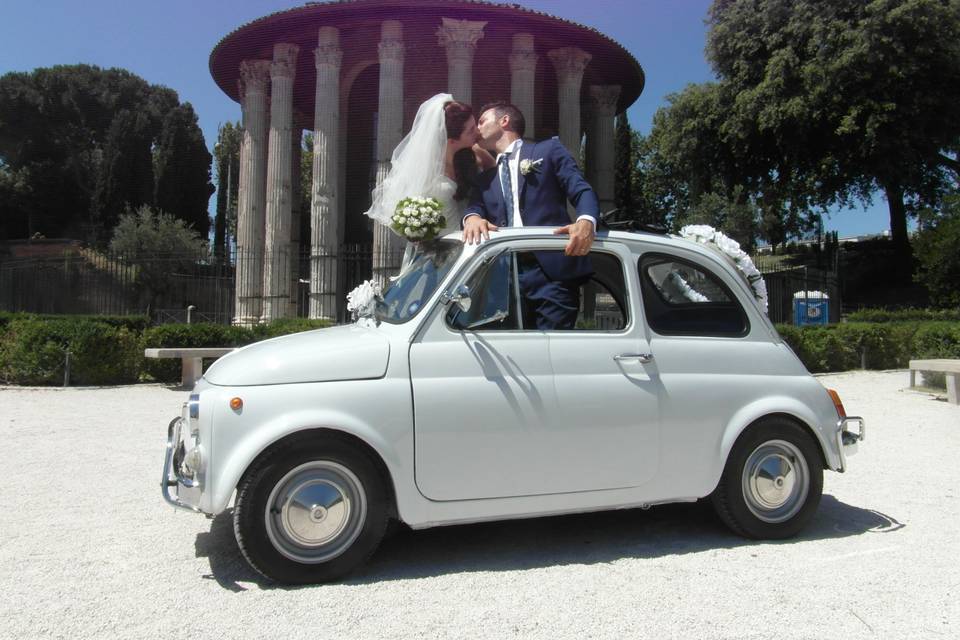 Fiat 500 Bianca cabriolet