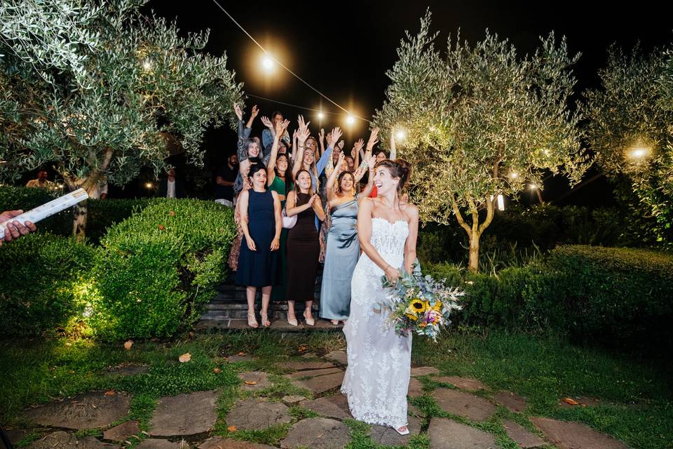 Lancio del bouquet