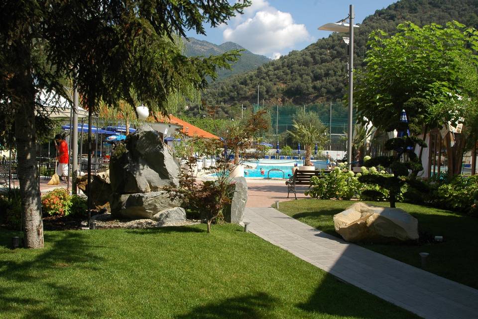 Dettaglio giardino Piscina