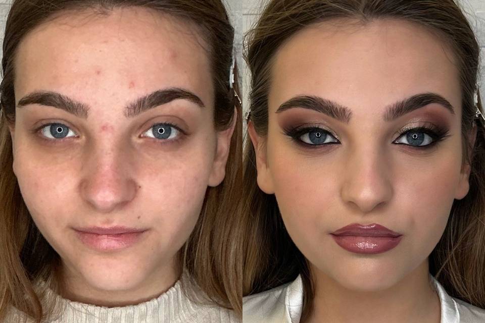 Prima e dopo makeup sposa