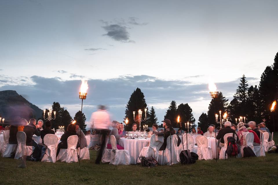 Cena in montagna