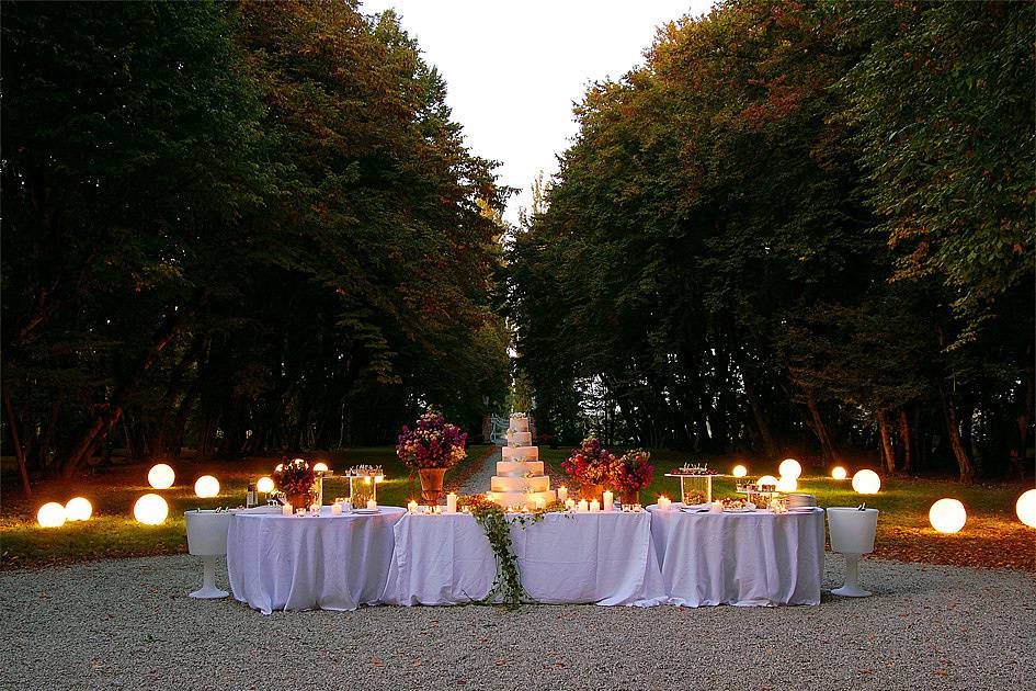 Taglio torta nel parco