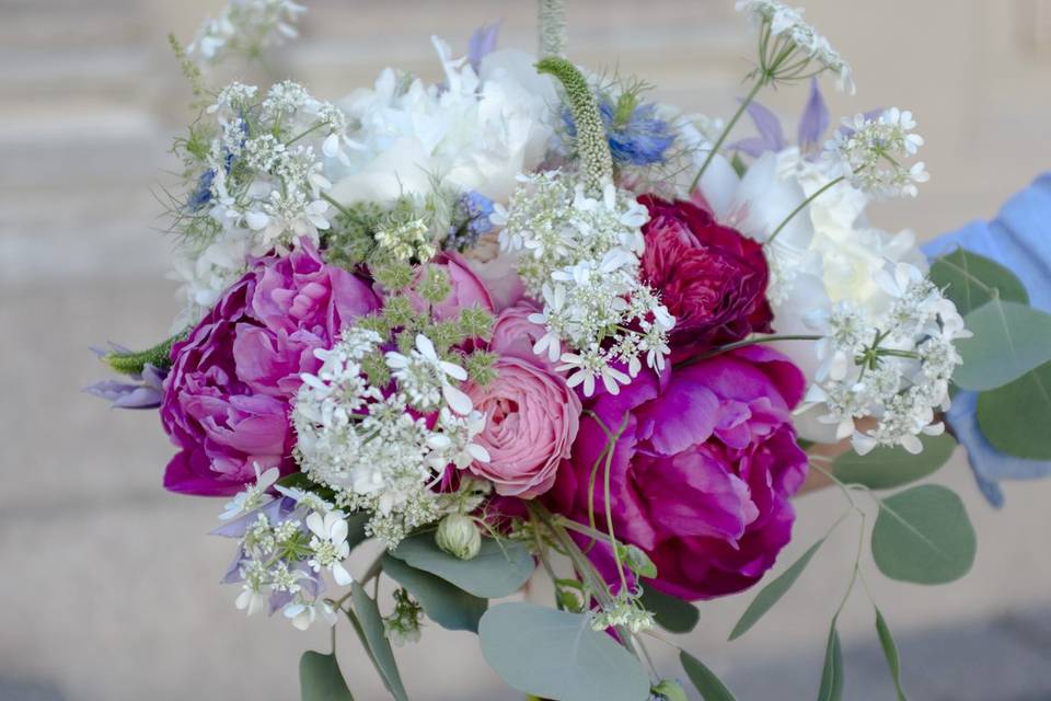 Bouquet peonie fucsia