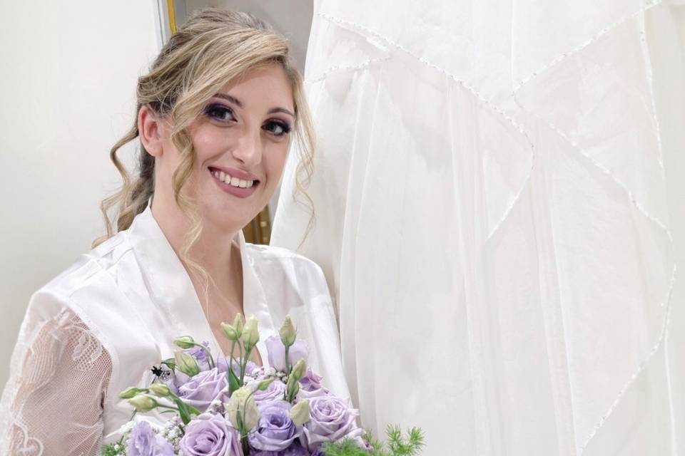 Sposa in lilla malva