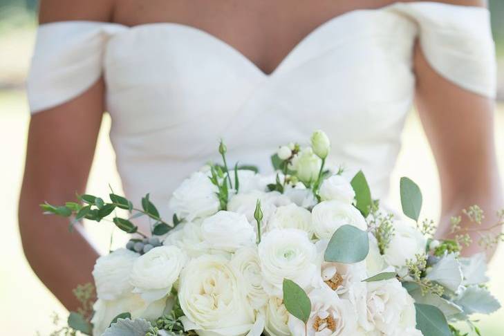 Bouquet lisianthus e eucalipto