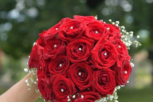 Bouquet sposa rose rosse