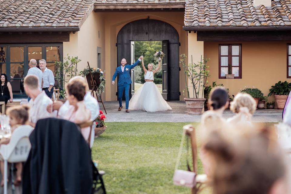 Bride and groom arrival