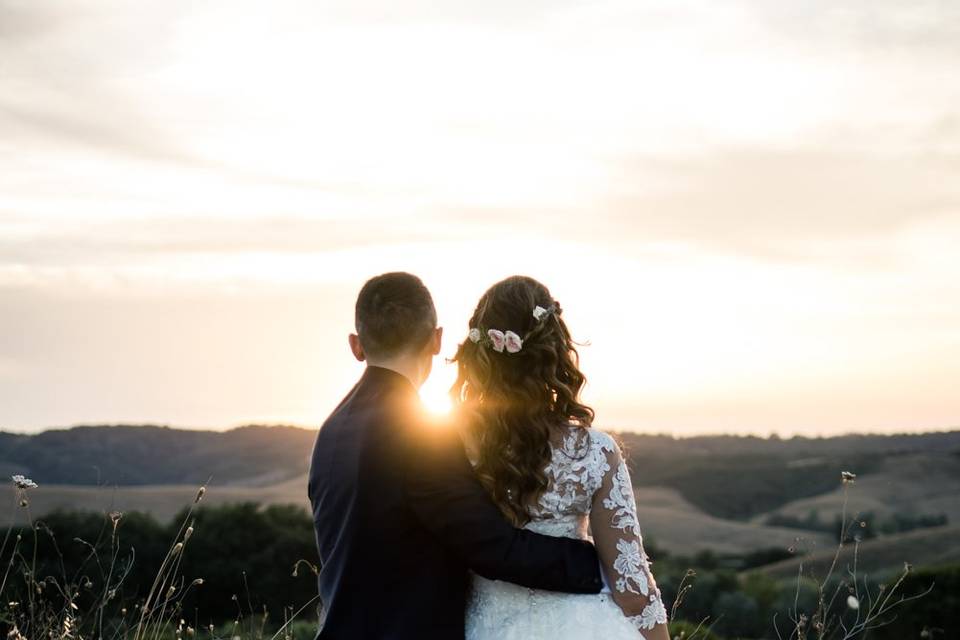 Elopement at sunset