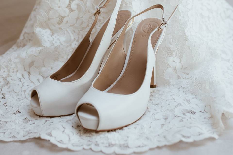 Wedding dress and shoes