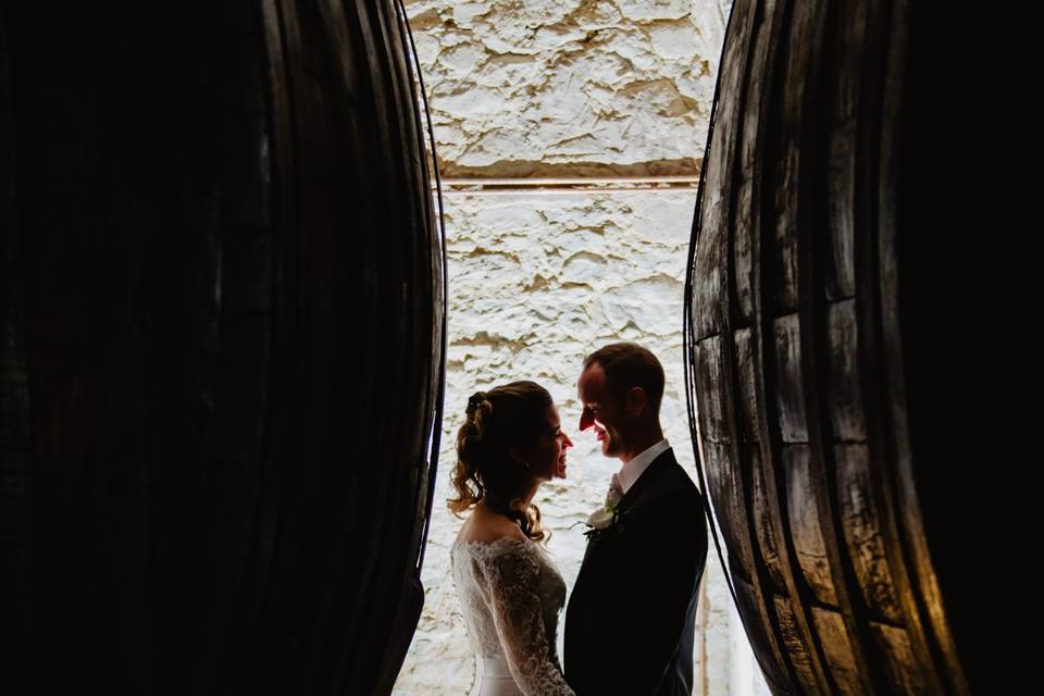 In the wine cellars