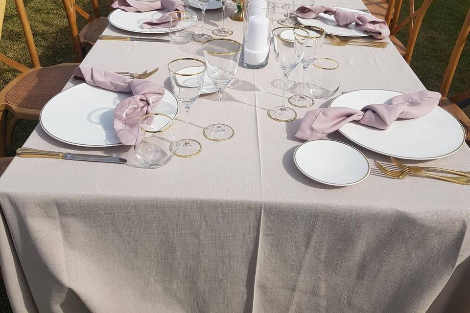 Mise en place matrimonio