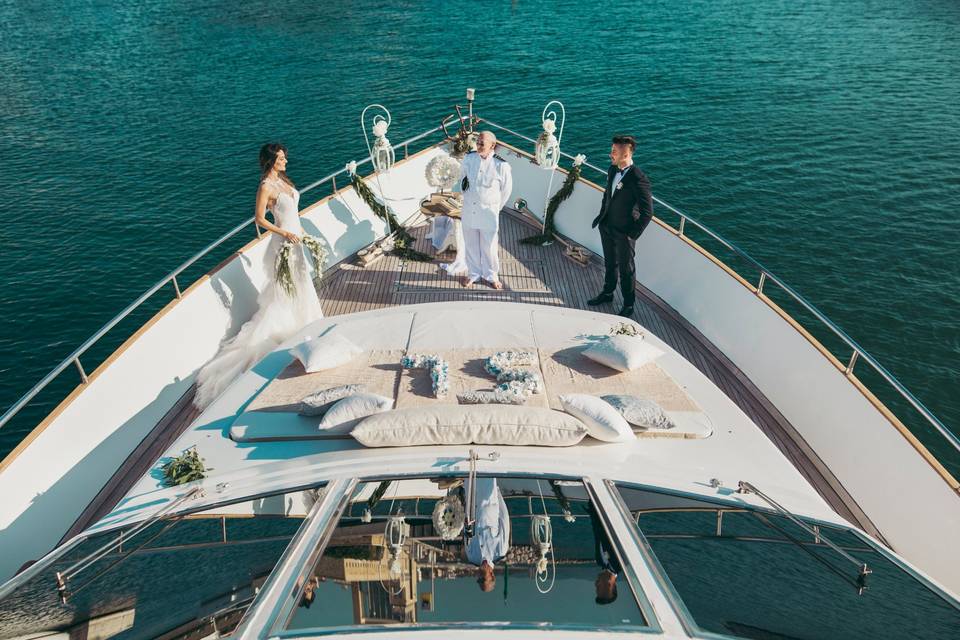 Wedding yacht dettaglio prepar