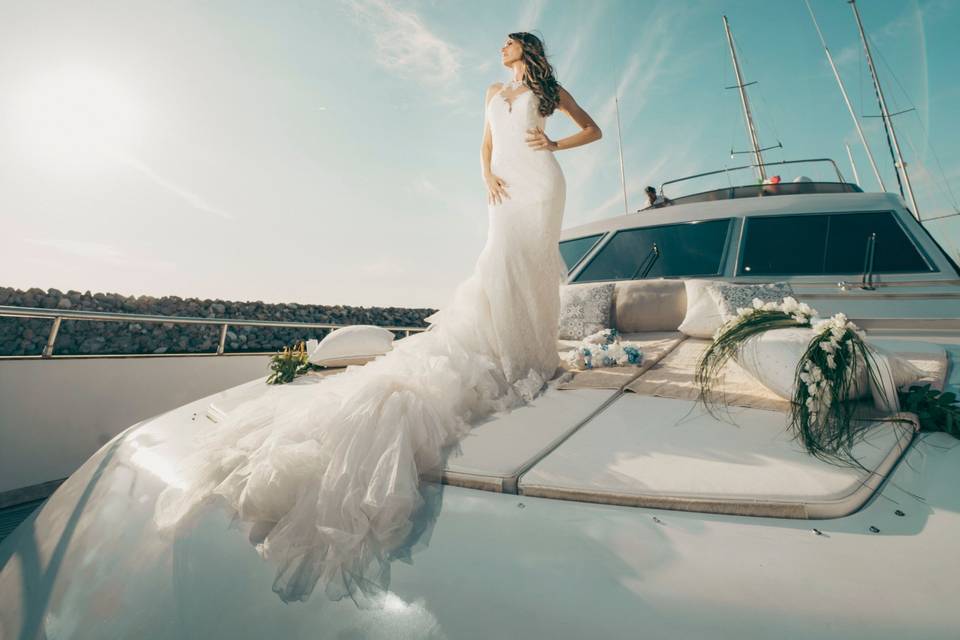 Wedding in yacht esterno fiori