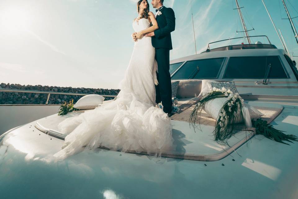 Wedding in yacht esterno sposa