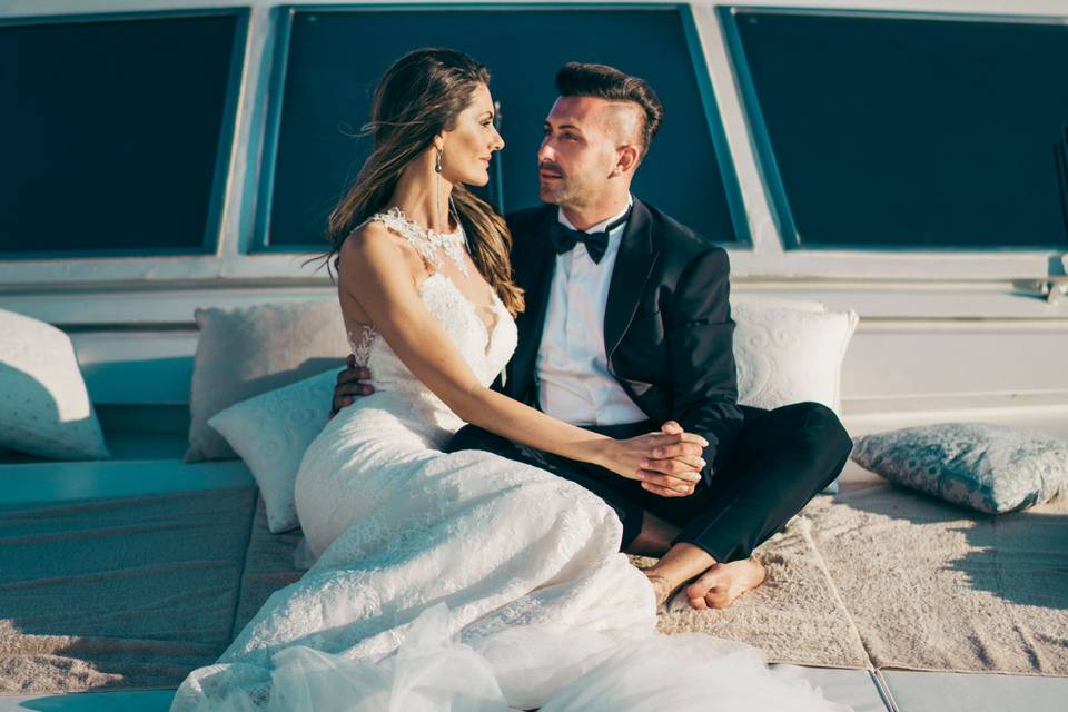 Wedding in yacht esterno sposa