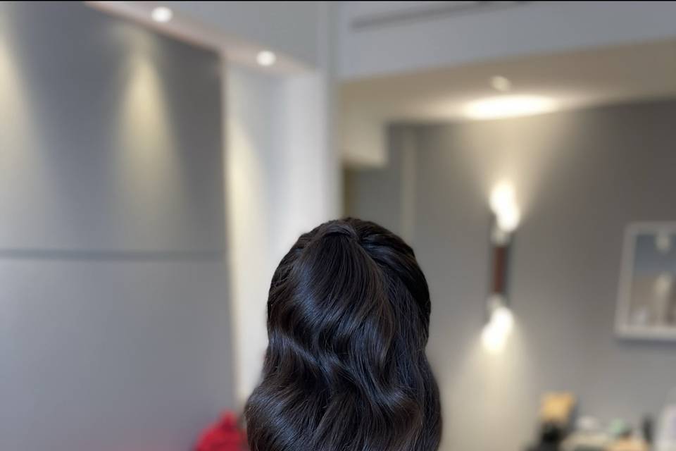 Half up half down hairstyle