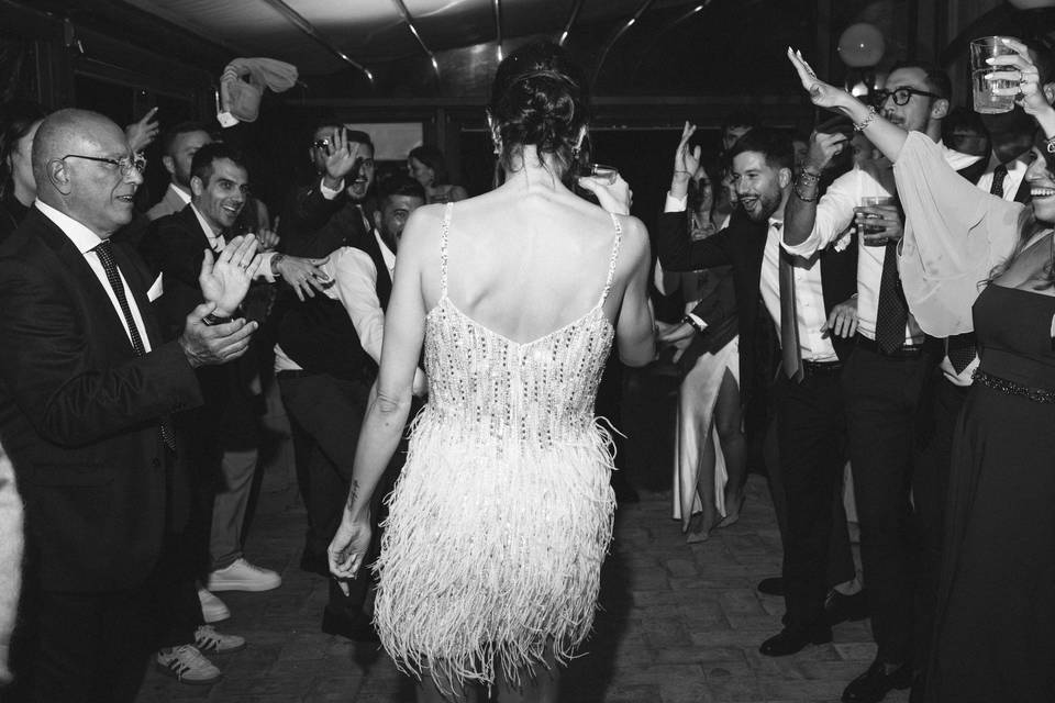 Bride's moment at party