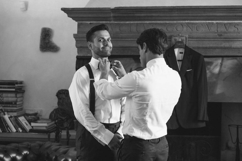 Groom is getting ready