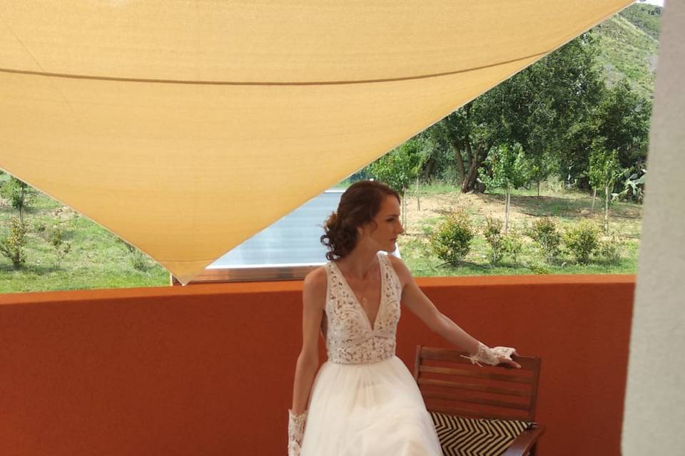 Sposa sula terrazza