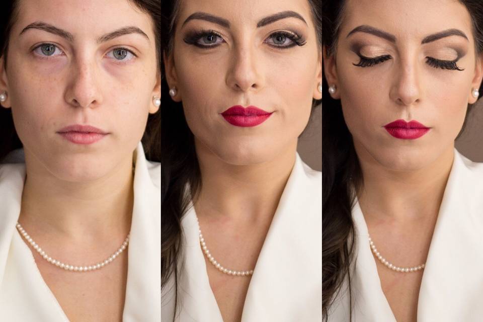 Make up sposa, elegante, in al