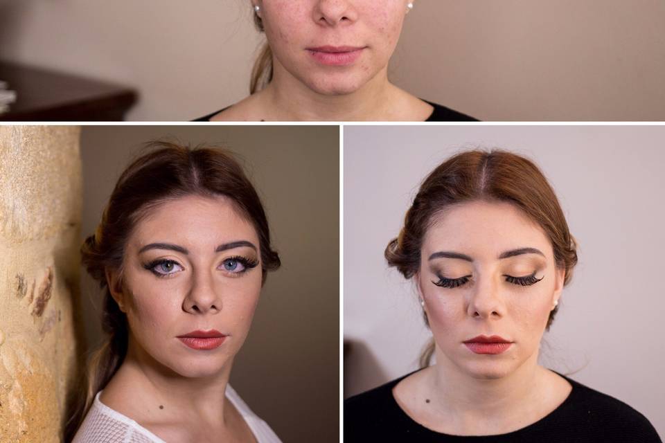 Make up sposa, elegante, in al