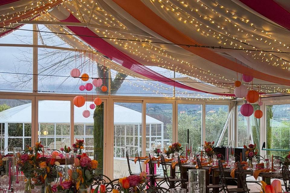 Mise en place for wedding