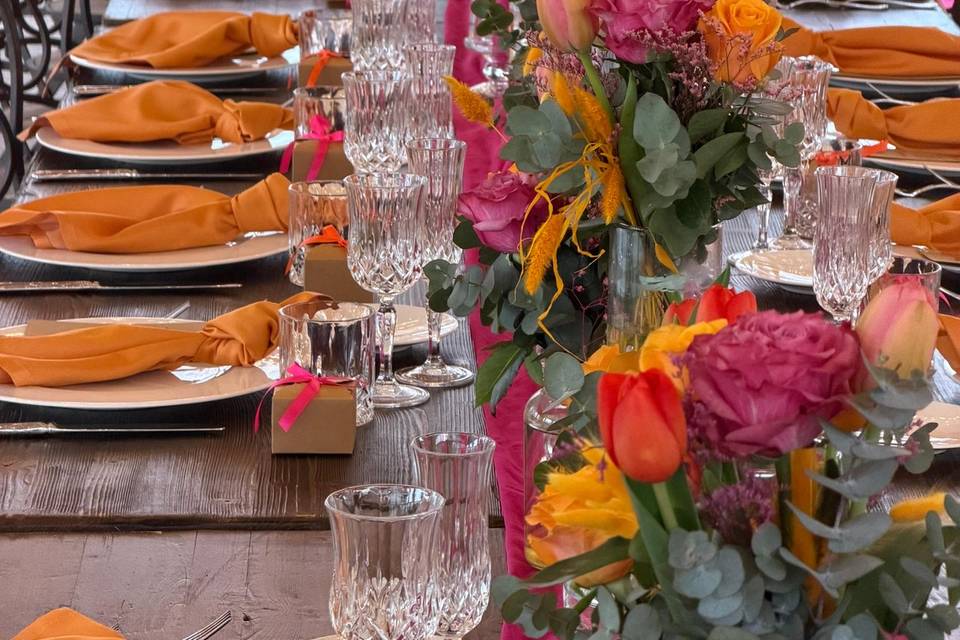 Mise en place for wedding