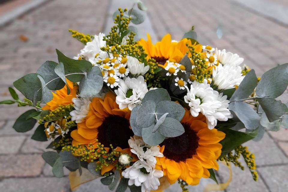 Bouquet sposa di girasoli