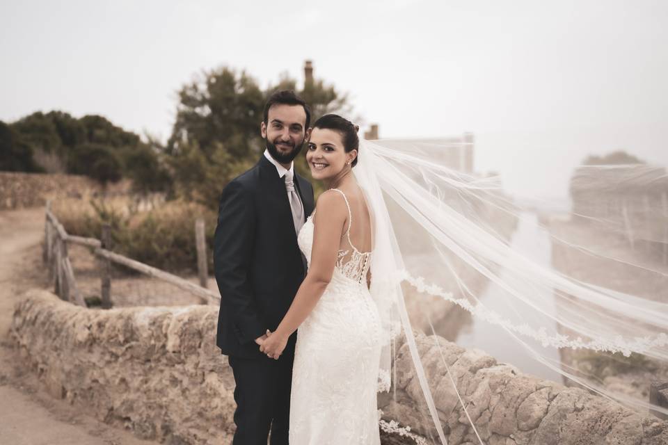 Foto in esterna con gli sposi