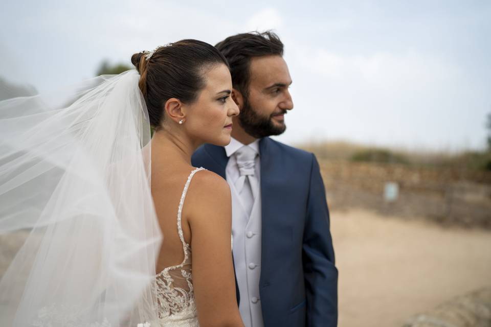Foto in esterna con gli sposi