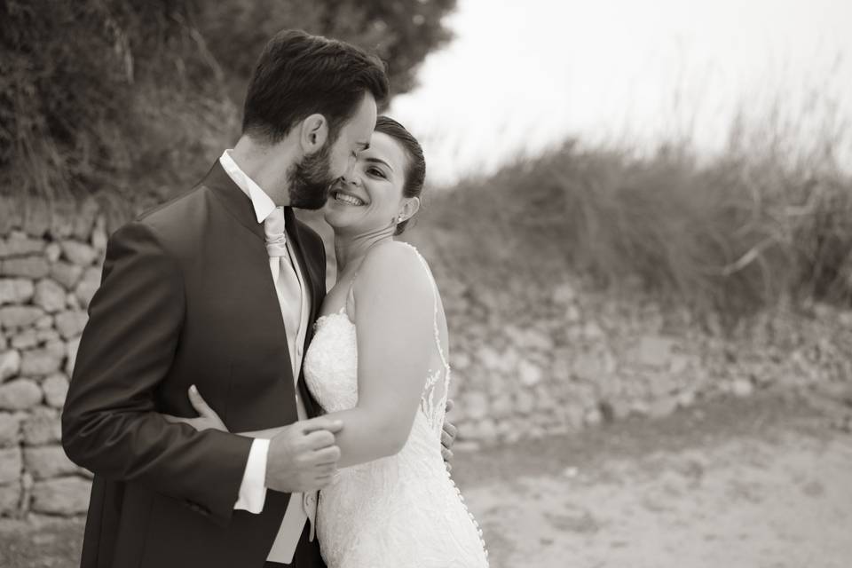 Foto in esterna con gli sposi