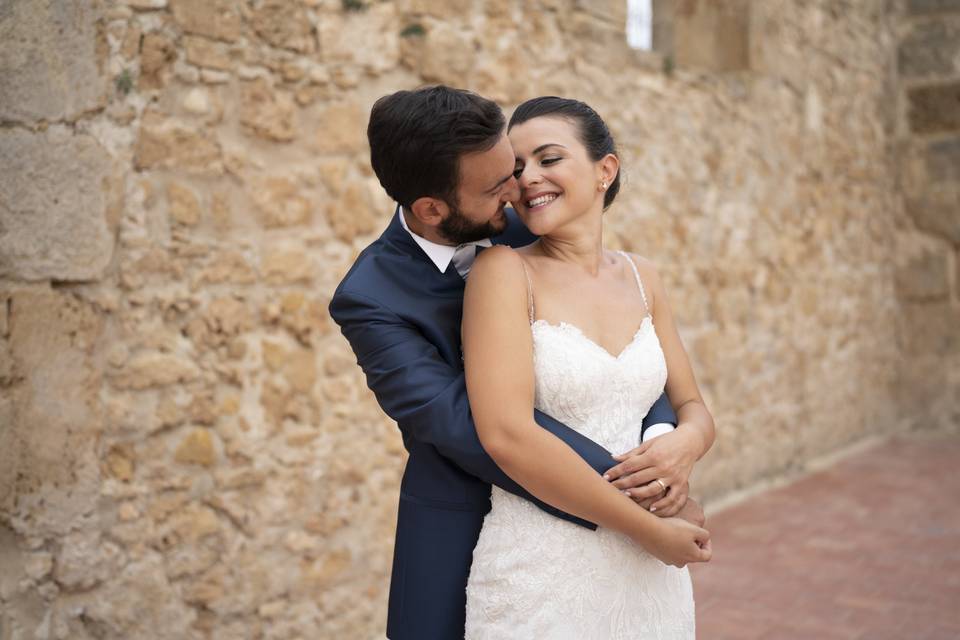 Foto in esterna con gli sposi